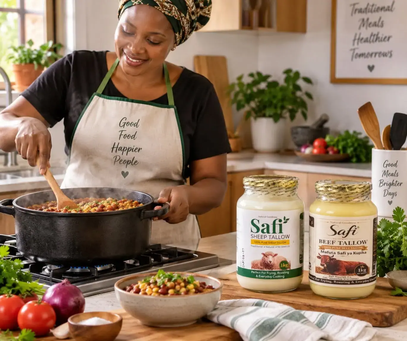 A Safi Nourish kitchen cooking scene
