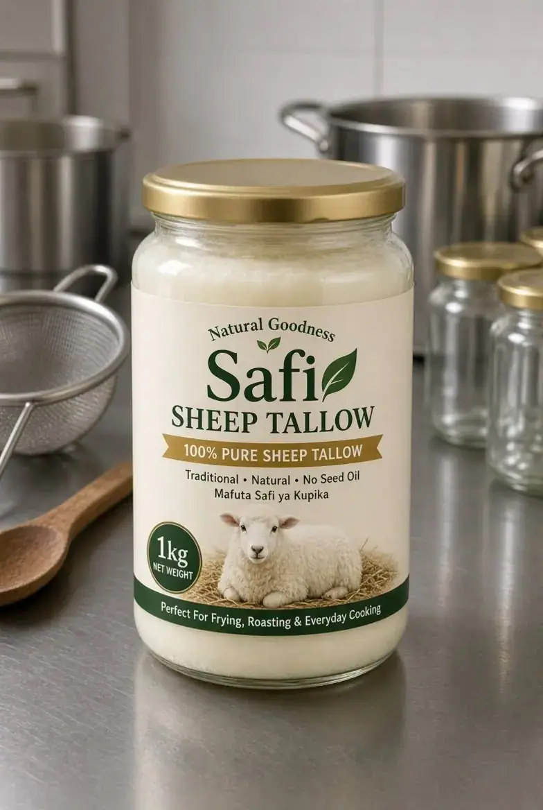 Sheep tallow in glass